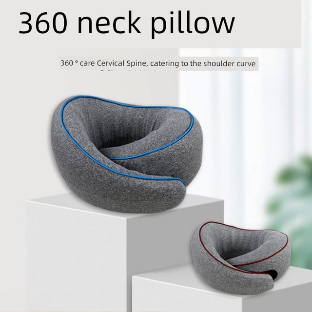 Portable U-shaped pillow memory foam can be detached and washed with car travel storage neck nap rest neck o head pillow