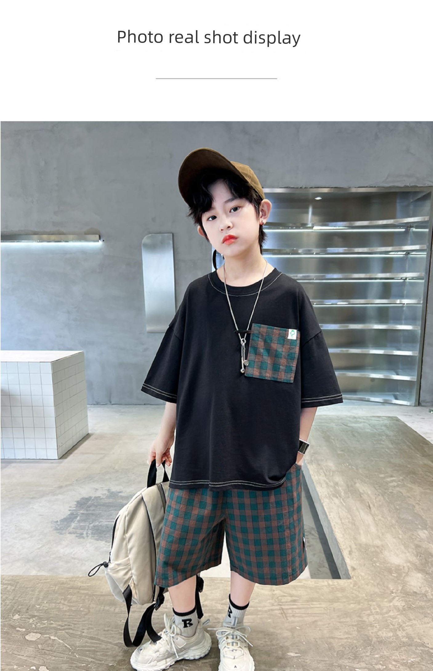 Boys' Summer Outfit 2026 New Style Summer Short-Sleeve Sportswear for Older Children, Fashionable and Trendy Two-Piece Set — 11