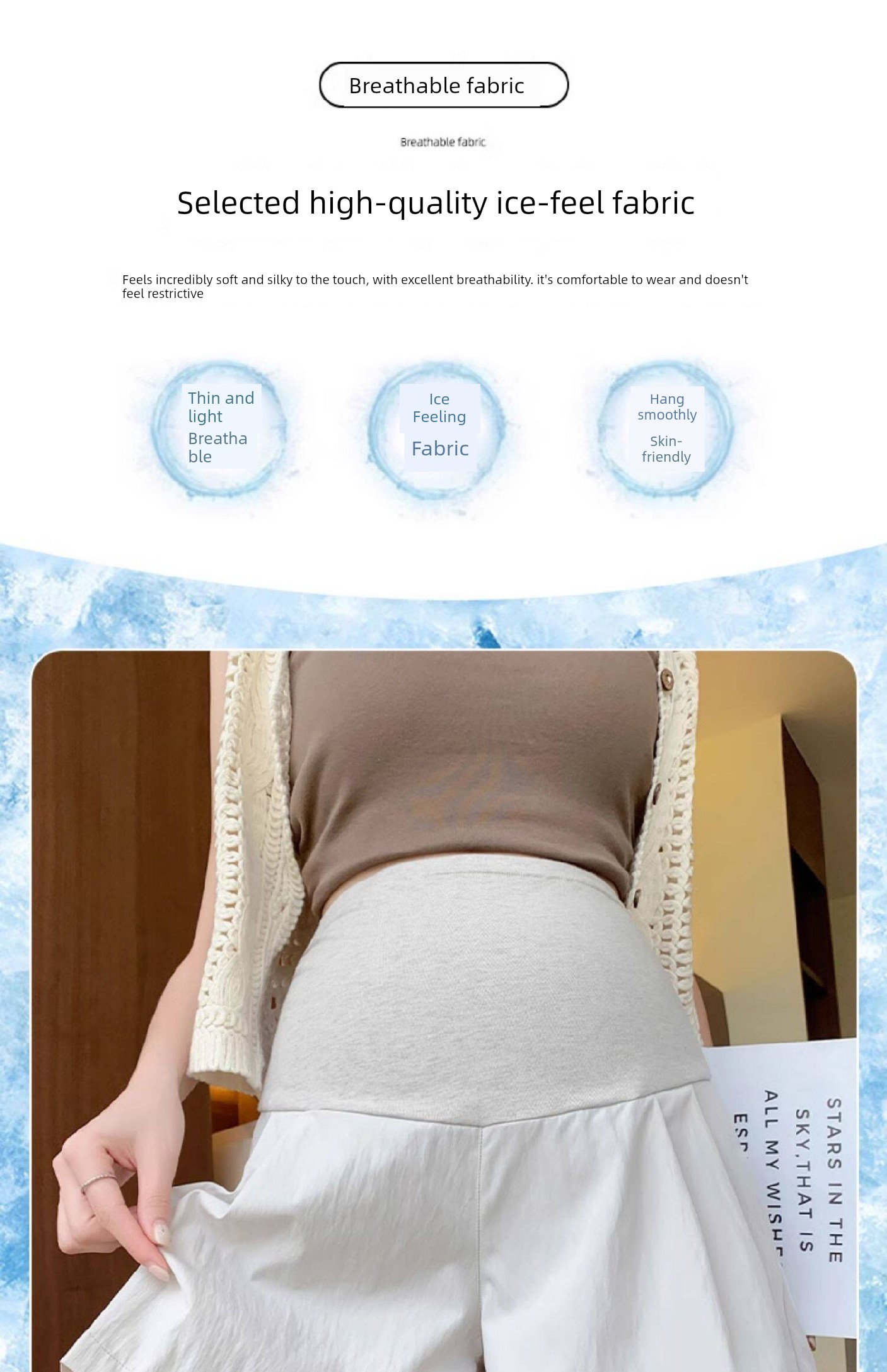 Maternity Shorts for Summer, Thin and Large Size, with Belly Support, Suitable for Pregnant Women, Yamamoto Style, Summer Wear Pants — 3
