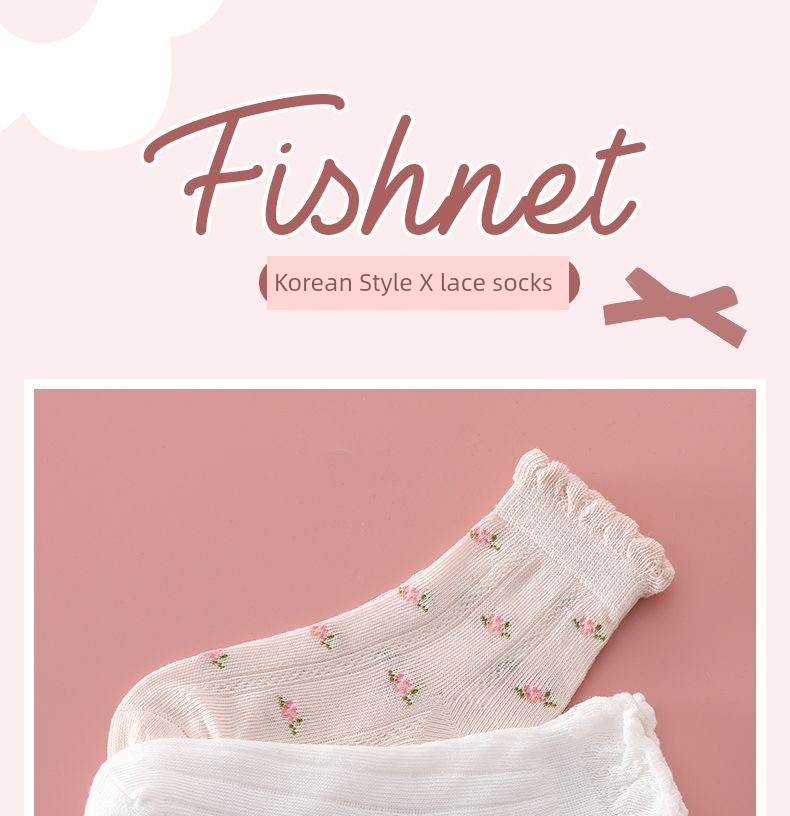 Girls' Socks Summer Thin Mesh Breathable Children's Short Socks Girls Summer Cartoon Cute Princess Versatile Socks — 2