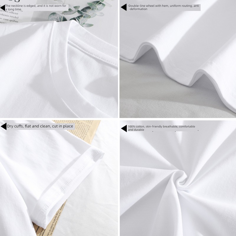 4 piece man pure cotton Chaopai ins clothes Short sleeve T-shirt