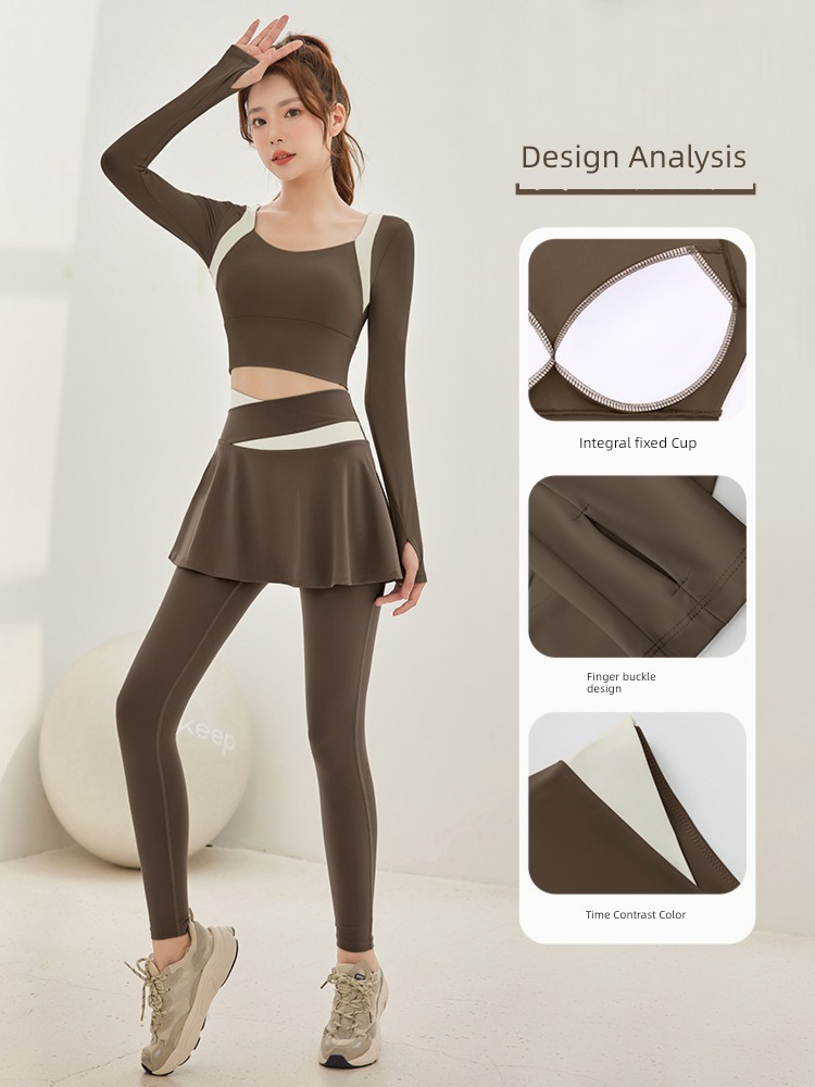female Spring and summer quick-drying Tight fitting Long sleeve suit Yoga clothes