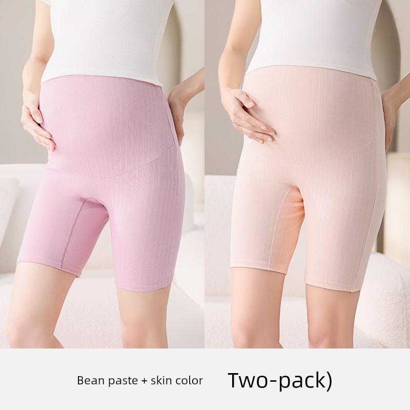 Maternity Cotton Underwear for Summer, Large Size, Anti-Exposure Safety Shorts, Two-In-One, Extended Length, Five-Point Leggings for Summer — 7
