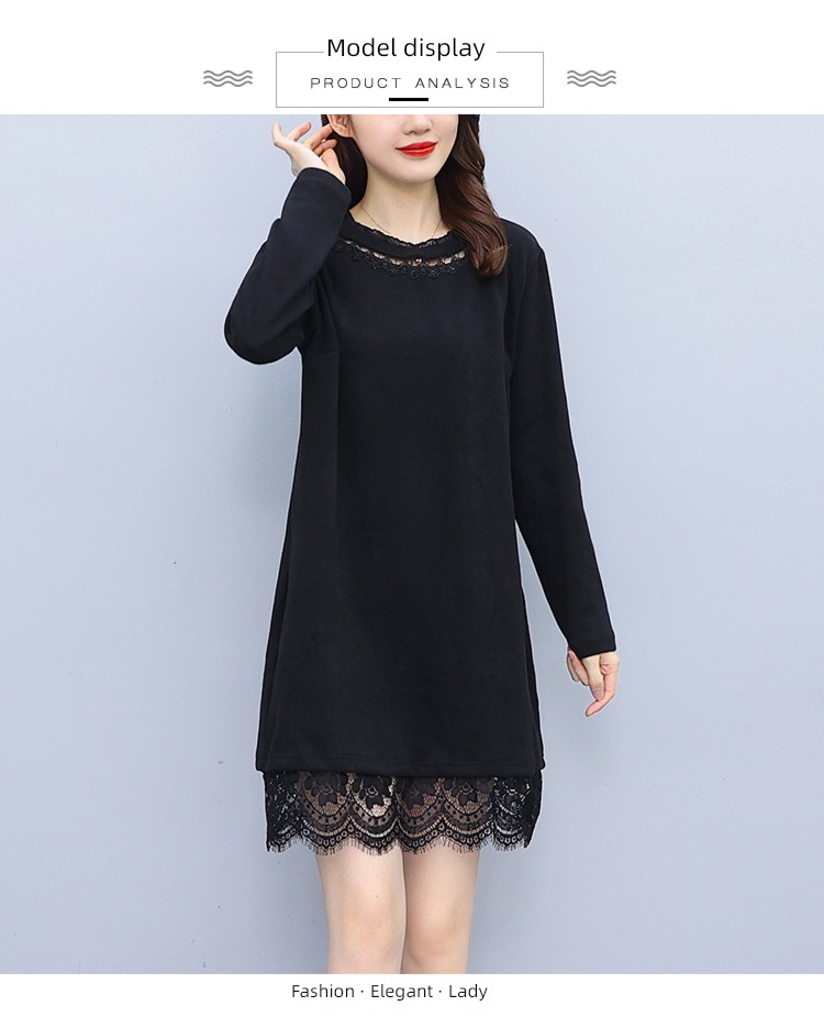 Lace stitching easy Show thin Cover meat knitting Dress
