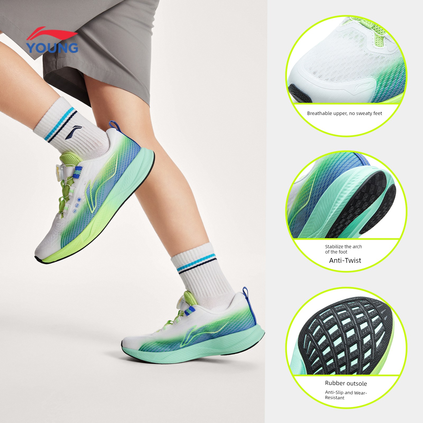 Flying Cloud Buckle | Li Ning Kidsren's Professional Running Shoes 2026 New Autumn Boys' Shoes and Girls' Youth Sports Shoes — 5