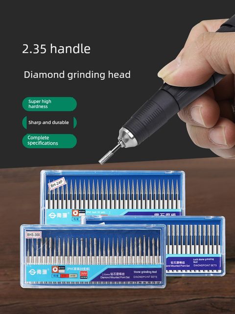 2.35mm handle alloy grinding head diamond grinding rod diamond jade grinding polished diamond alloy grinding set