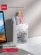 Deli multi-function pen holder office business four-layer partition pen holder storage box thickened transparent visual pen holder office desktop storage rack fashion stationery pen holder student desktop storage rack