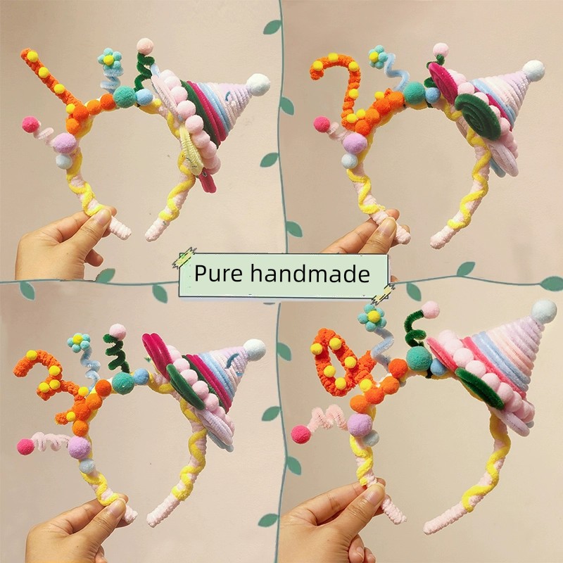 Birthday Party Handmade Twisted Stick Hat Head Accessories Headband