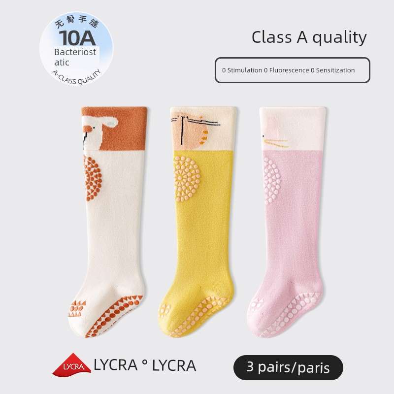 Baby Knee-High Socks for Spring and Autumn, Non-Slip, Over-The-Knee Floor Socks, Class A, Non-Tightening, Knee Protection, Crawling and Walking Cartoon — 4
