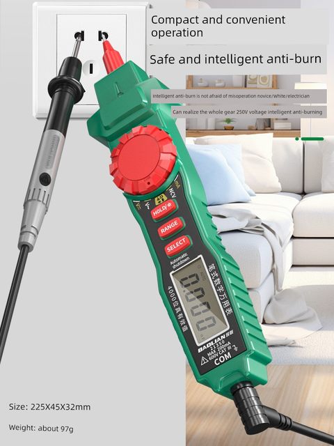 Baolian Pen Multimeter High-precision Digital Display Multifunction Induction Testing and Electrical Power Detailed Voltage Capacitor Meter