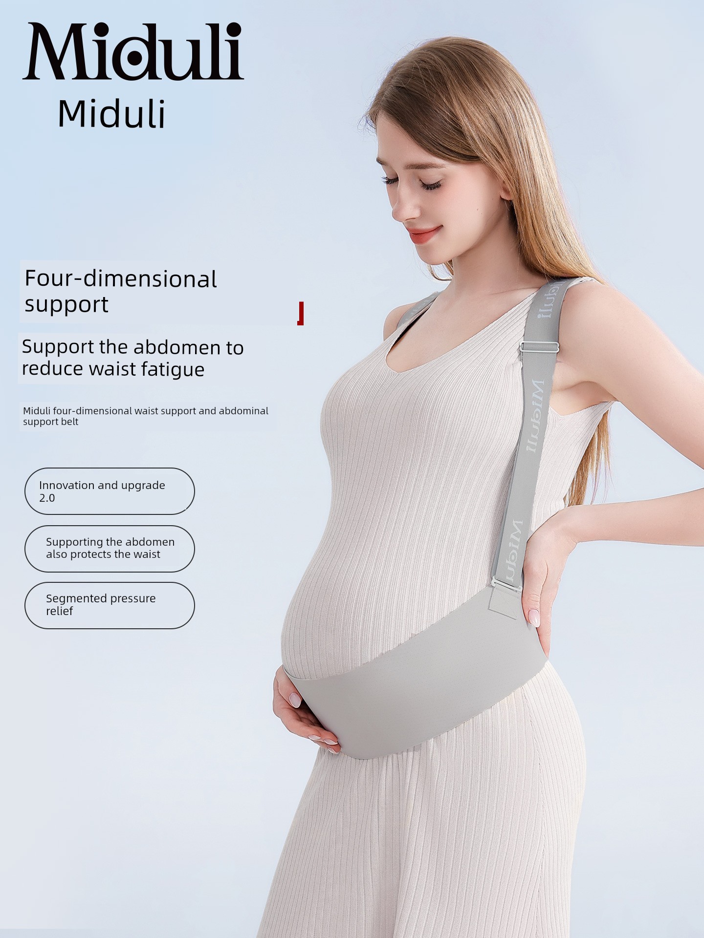 Miduli Four-Dimensional Abdominal Belt for Pregnant Women, Mid to Late Pregnancy Waist Support and Belly Band, Waist Support Device for Autumn