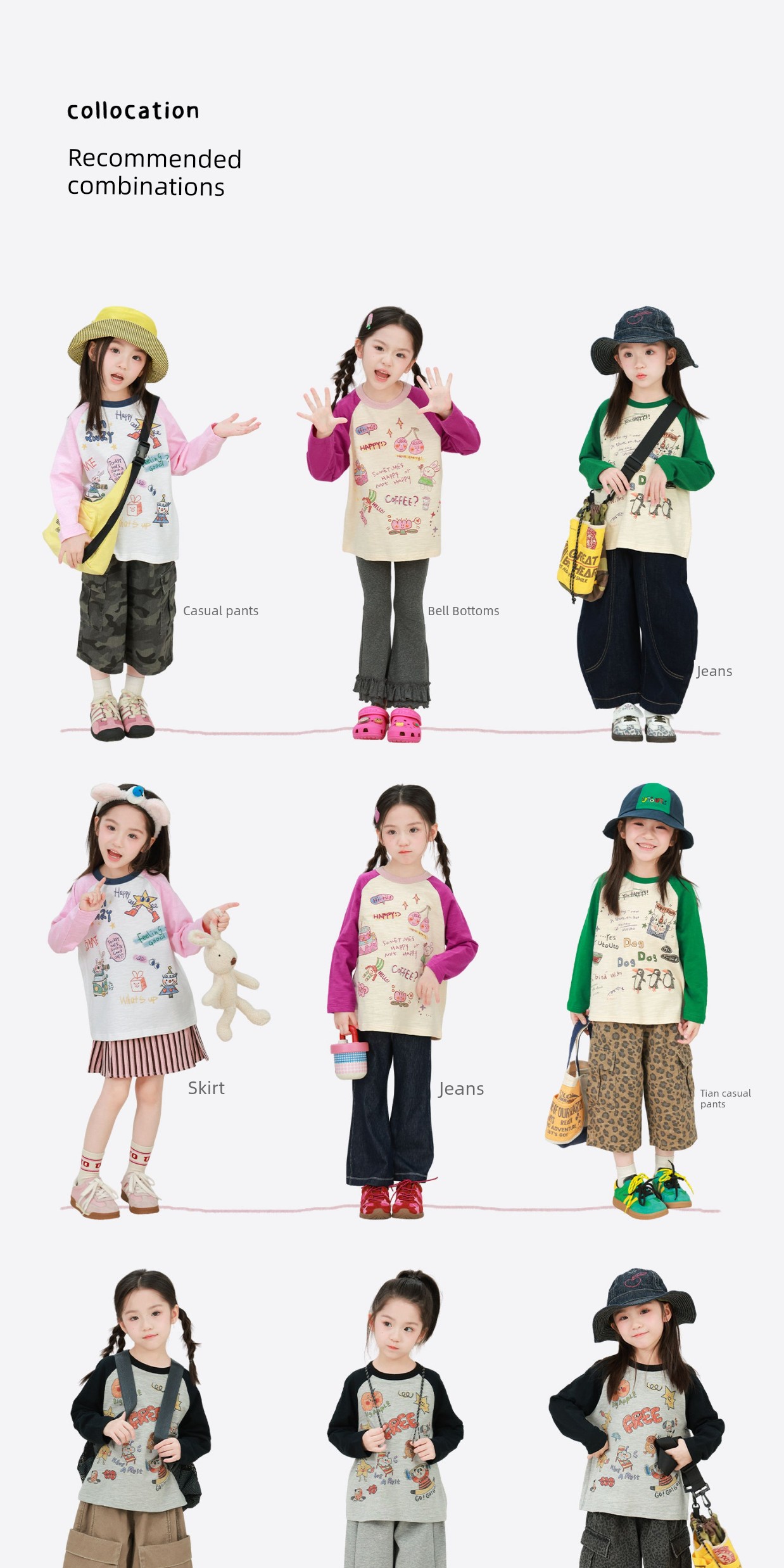 Big-Eared Elephant Girl's All-Over Print Raglan T-Shirt 2026 Autumn New Style Pure Cotton Round Neck Casual Long-Sleeve Top Trendy — 9