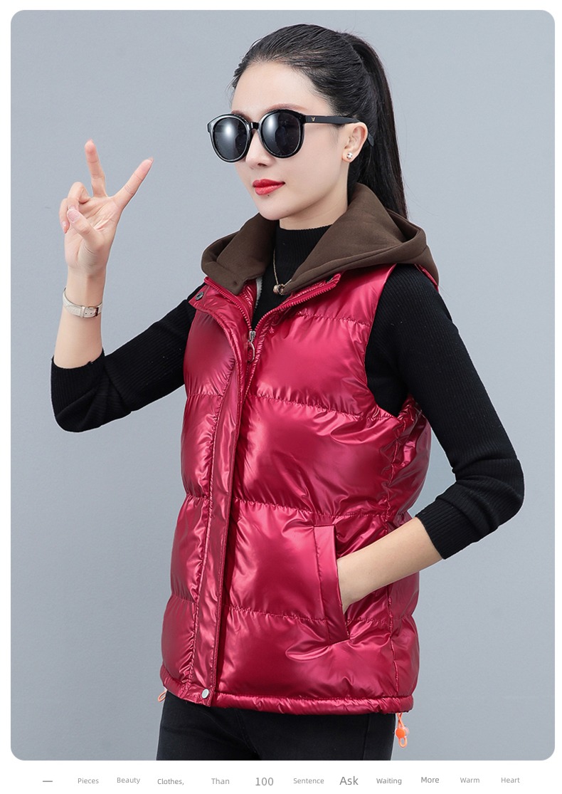 have cash less than that is registered in the accounts Bright surface Autumn and winter keep warm loose coat Down cotton Vest