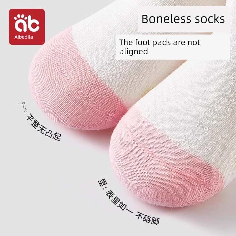 Children's Socks for Girls, Spring and Summer Thin Style, Pure Cotton Mesh Socks for Baby Girls, Princess Lace Mid-Tube Summer Thin Socks