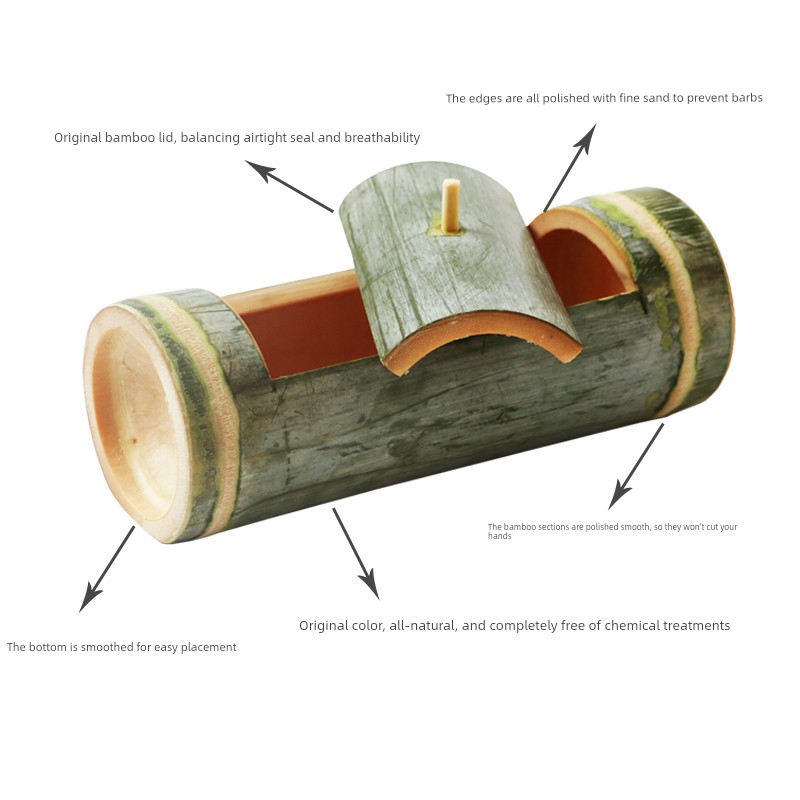 Bamboo Pipe Rice Cooking Bamboo Pipe Oversized Steamed Rice with Lid Bamboo Pipe Fresh Bamboo Pipe Natural Bamboo-Tube-Cooked Rice Horizontal Steamed Rice Container