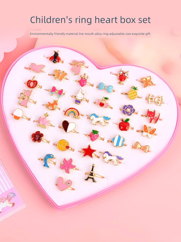children princess gemstone Cartoon Live Adjustable Ring