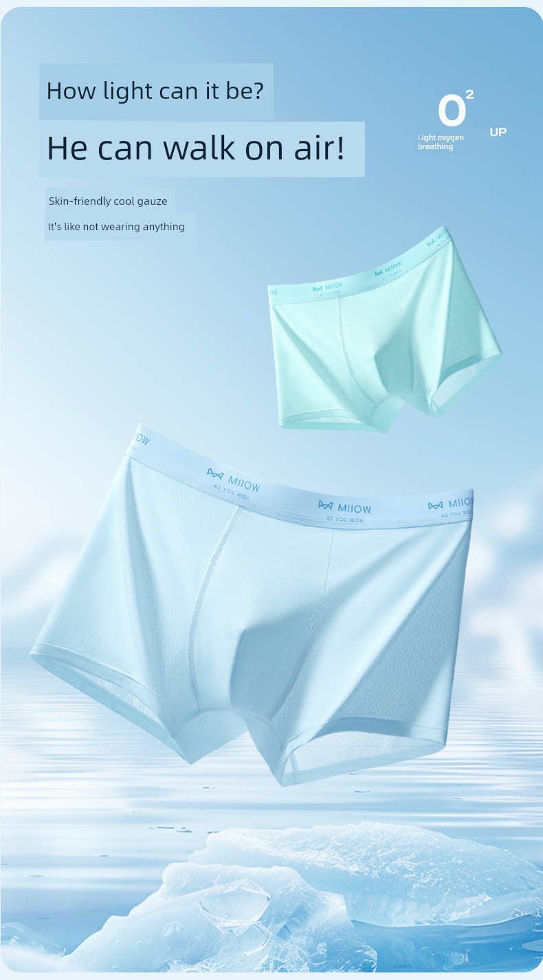 Catman Youth Underwear Children's A-Class Ice Silk Summer Thin Boxer Briefs for Boys in Middle and High School, Long-Term Use Four-Corner Style — 13