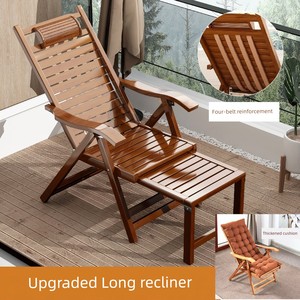 Solid Wood Casual for the Elderly Balcony Recliner