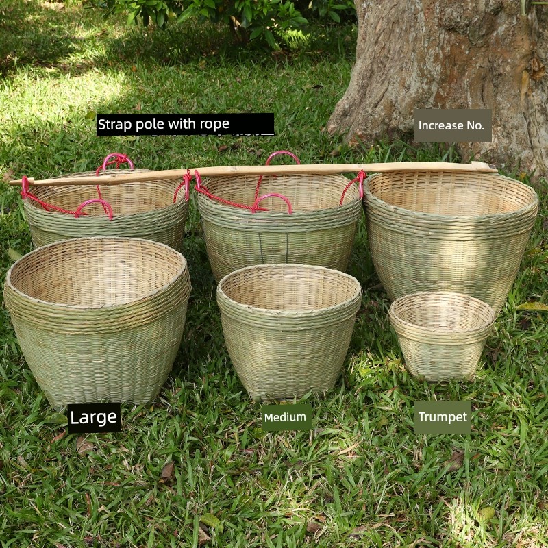 Happy Event Agricultural Wedding Large Old-Fashioned Bamboo Basket Basket Hanger