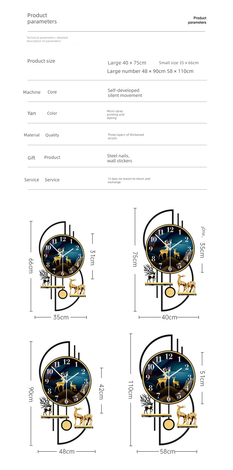 originality a living room Modern simplicity Light luxury Wall hanging clocks and watches