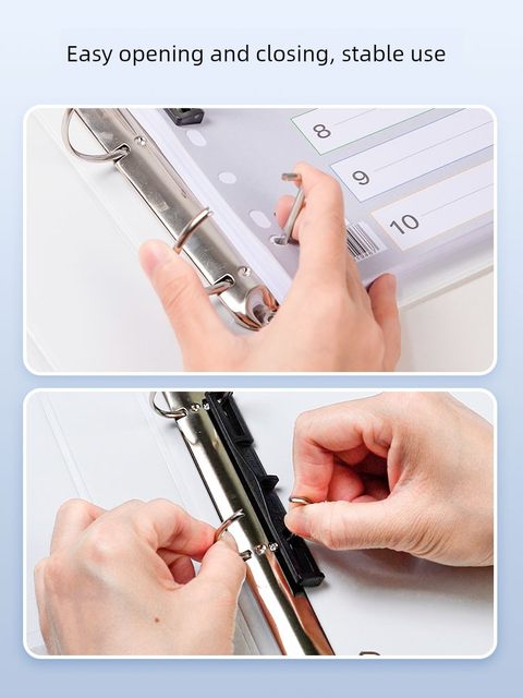 Qixin A4 folder quick labor clip 3/4 hole white clip binder information clip white office punching clip comix three-sided insert bag desktop storage card album Polaroid photo album small card album