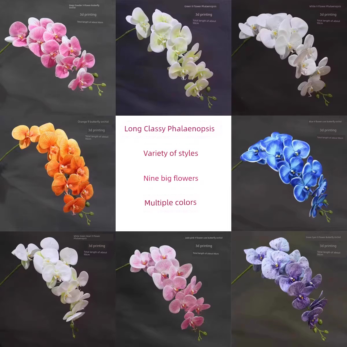 Wedding Artificial Classy Flower Arrangement White Phalaenopsis Cloth Phalaenopsis Decoration Wedding Ceremony Layout Lead Flower Export Silk Flower
