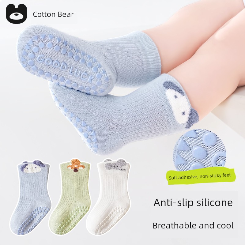 Baby Floor Socks, Infant Spring and Autumn Non-Slip Anti-Cold Toddler Socks, One-Year-Old Boys and Girls Mid-Tube Indoor Children's Socks — 7