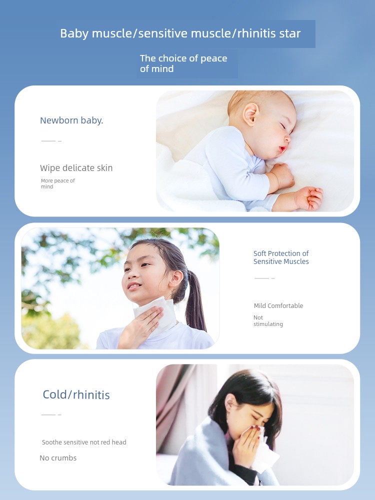 Plant-Based Cloud Soft Towel Cream Paper, Specially Designed for Newborns, Moisturizing Soft Tissue, Baby Facial Tissue, Ultra-Soft Tissue Paper — 3