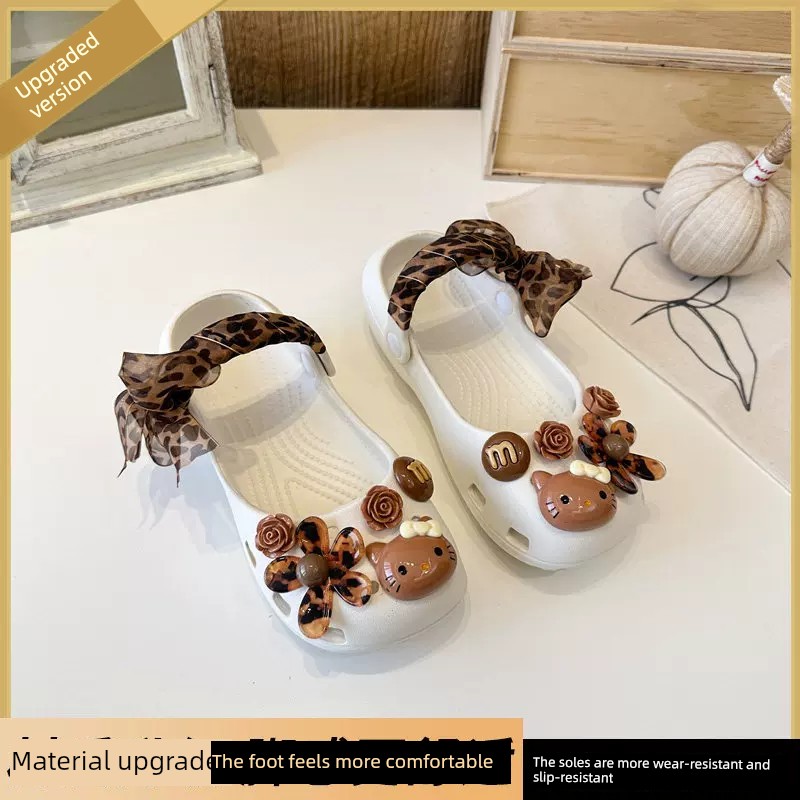 Official Brand Girls' Clogs Kt Cat 2026 Summer Children's Ballet Shoes Girls' Sandals Soft-Soled Beach Shoes — 7