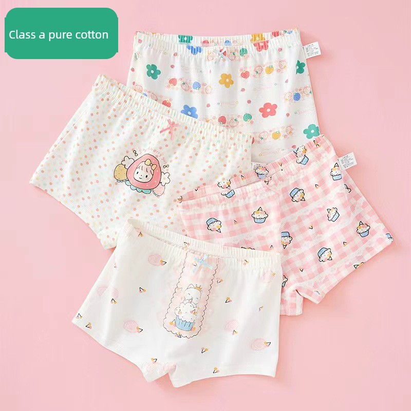 All-Cotton Maternity and Baby Pure Cotton Children's Underwear, Girls' Pure Cotton Baby Boxer Briefs, Flat-Angle Shorts for Girls That Don'T Pinch the — 1