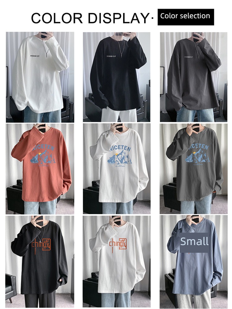 man ins letter Inner lap leisure time Sweater Long sleeve T-shirt