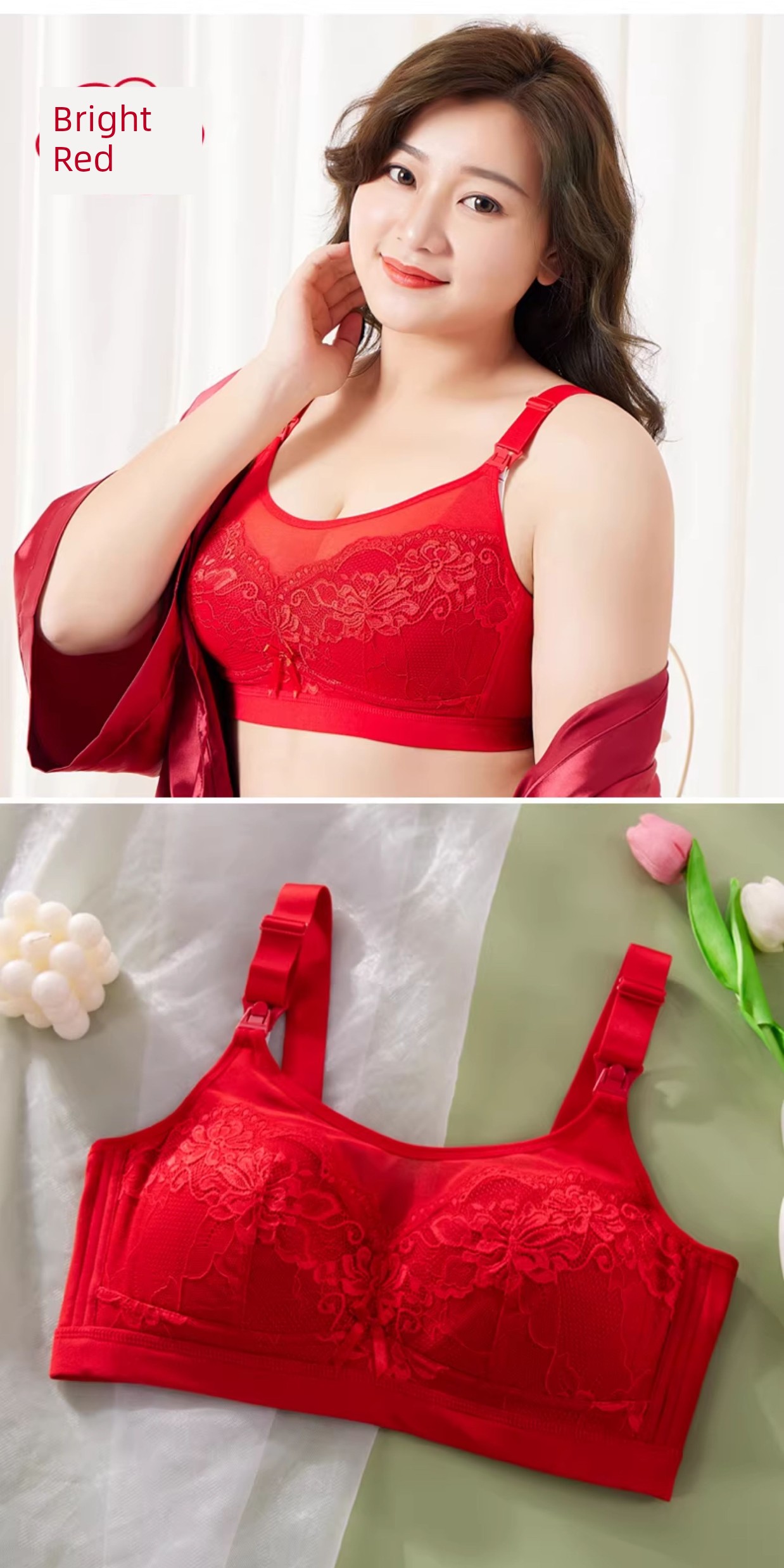 Plus Size Maternity Bra for Pregnancy Breastfeeding Intimates Push up and Anti-Sagging Big Chest Full Cup Postpartum Feeding Bra — 19
