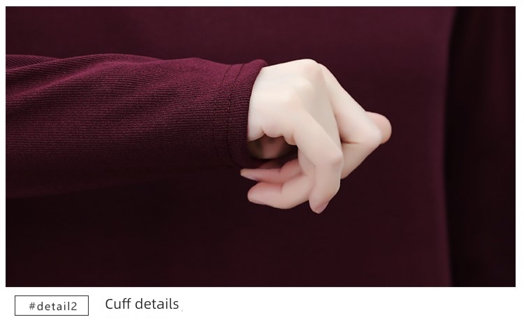 Medium length Half high collar fashion Inner lap knitting sweater