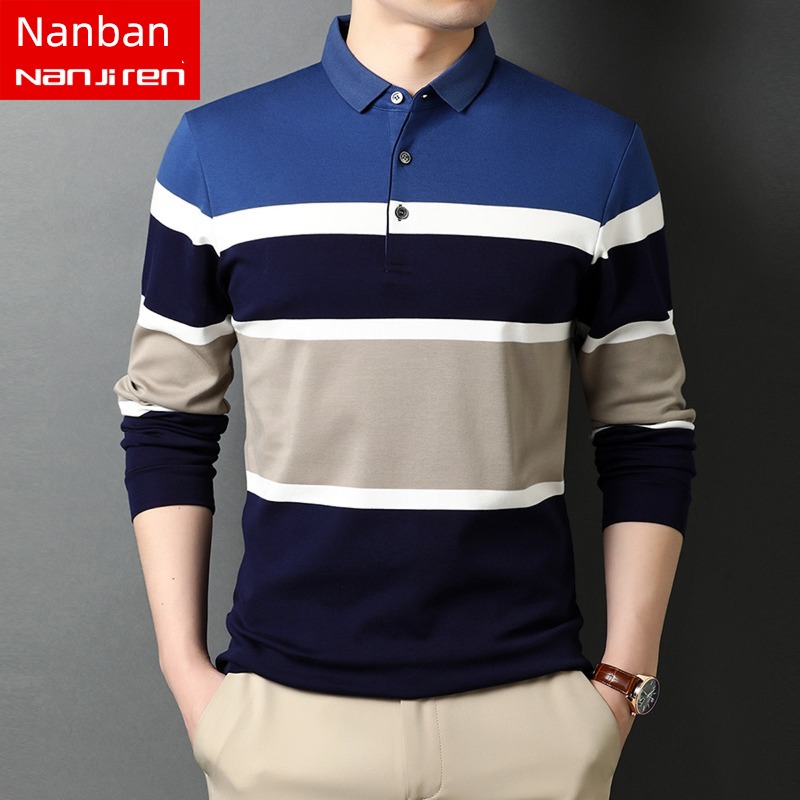 NGGGN Long sleeve Wide stripe middle age Body T-shirt