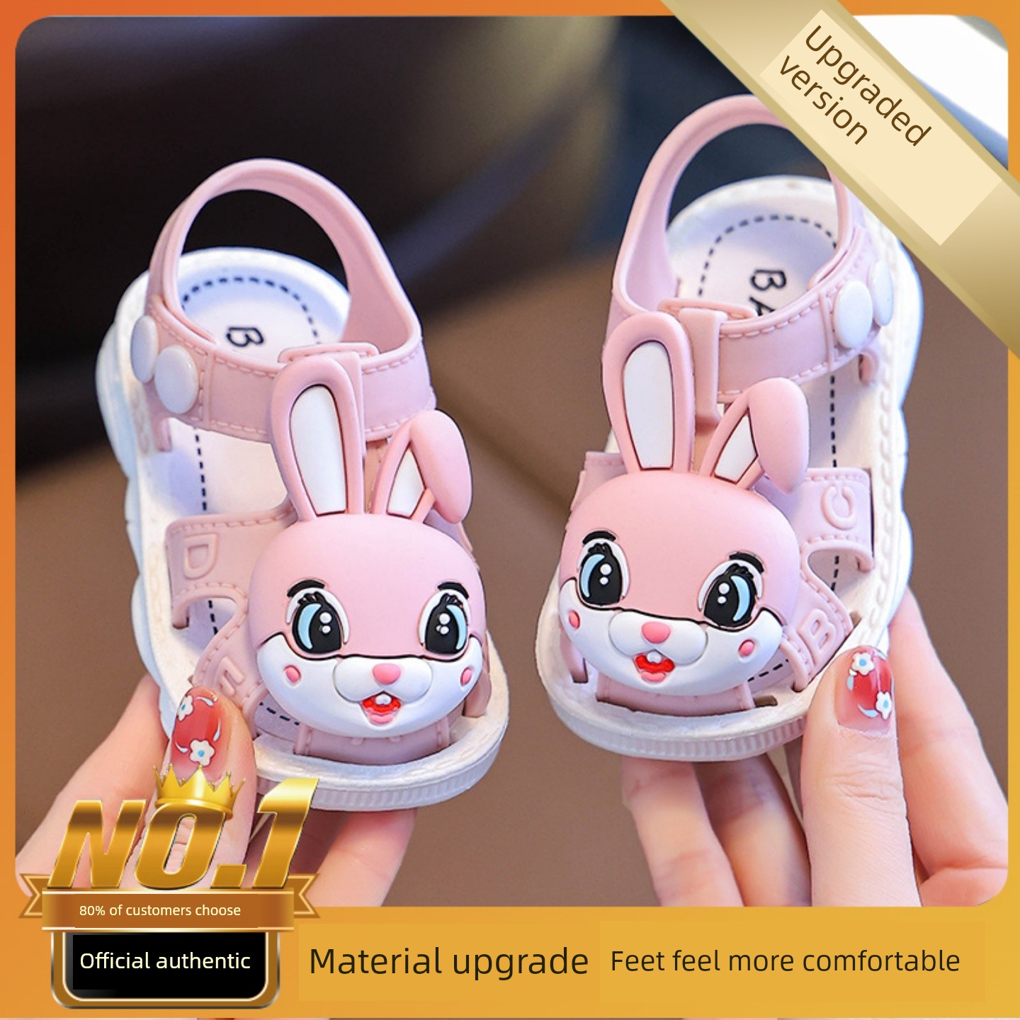 British Children's Sandals for Boys, Non-Slip and Odor-Resistant, for Girls Aged 0-1-3, Cartoon Closed-Toe Sandals Suitable for Water Activities — 6