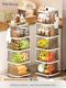 Yeya kitchen vegetable storage rack floor-standing multi-layer fruit and vegetable basket storage rack vegetable trolley multi-functional