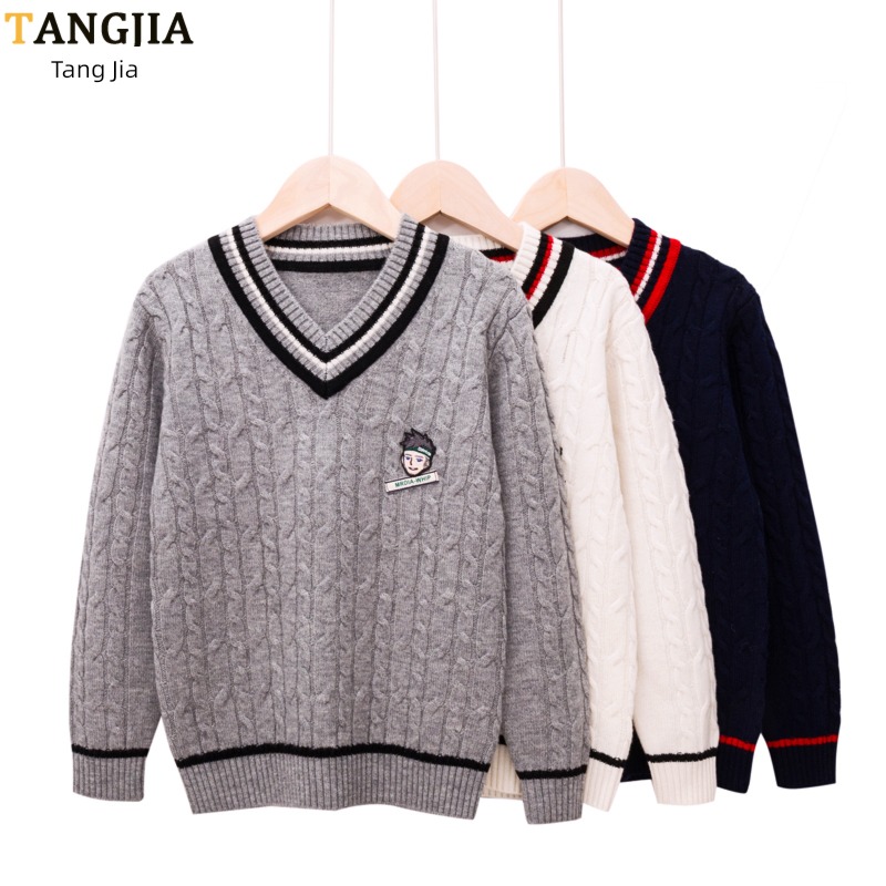 schoolboy V-neck Thickened section teenagers college cardigan