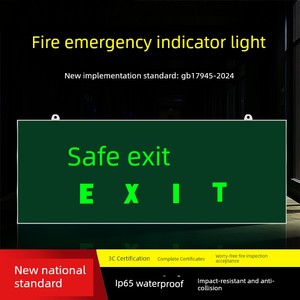 National Standard Safety Exit Sign Fire Emergency Light Led Stairway Escape Evacuation Indicator Light