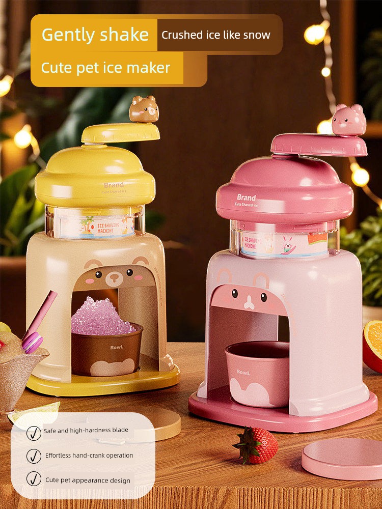 Girls' Ice Shaver Machine, Homemade Crushed Ice Smoothie Ice Cream Maker, Hand-Cranked Fluffy Ice Machine, Children's Birthday Gift for Ages 10 and Above, 12