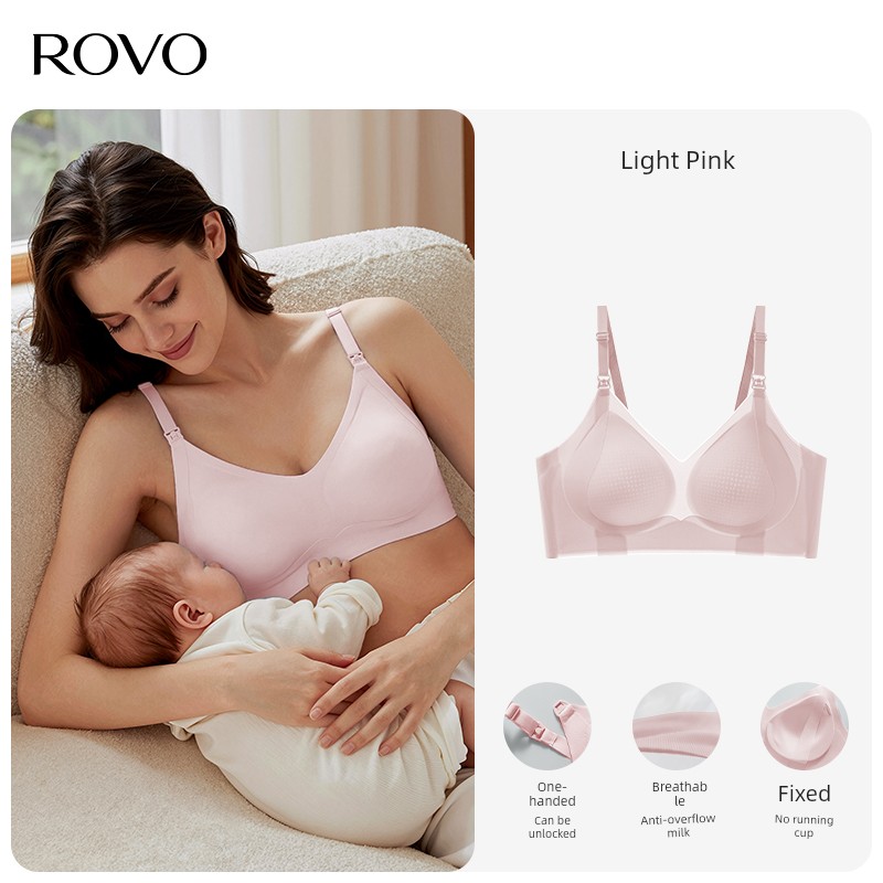 Rovo Maternity Nursing Bra, Summer Thin Style, Anti-Sagging, Specially Designed for Breastfeeding, 2026 Ultra-Thin Sleep-Wearable Bra — 2