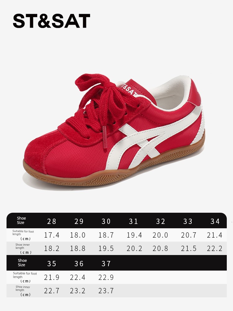 Saturday Children's Shoes Red German Training Shoes for Girls 2026 Spring New Model Children's Non-Slip Campus Girls' Casual Sports Shoes — 4