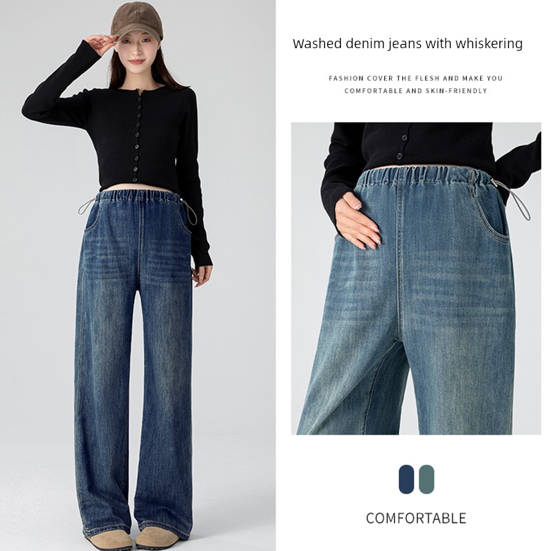 Maternity Pants for Autumn 2026, New Straight-Leg Jeans Without Belly Support, Non-Tightening Pants, Wide-Leg Pants for Fall and Winter — 2