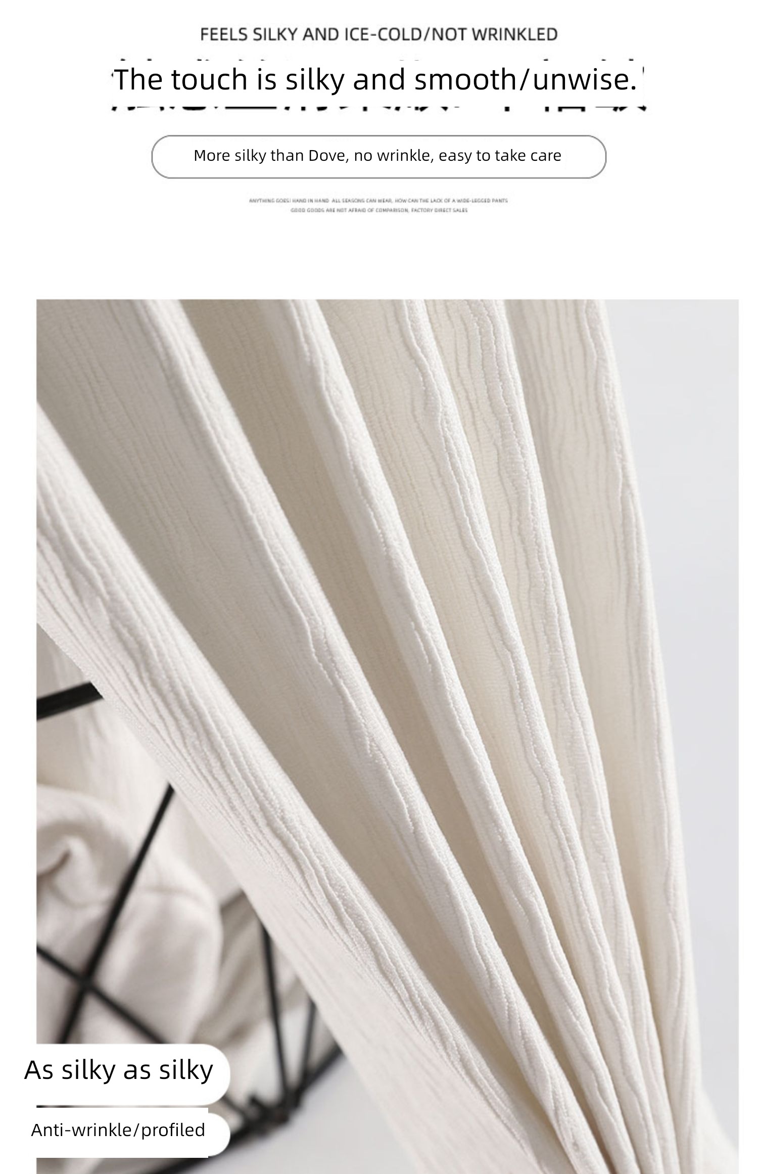 white High waist easy Straight cylinder motion leisure time trousers