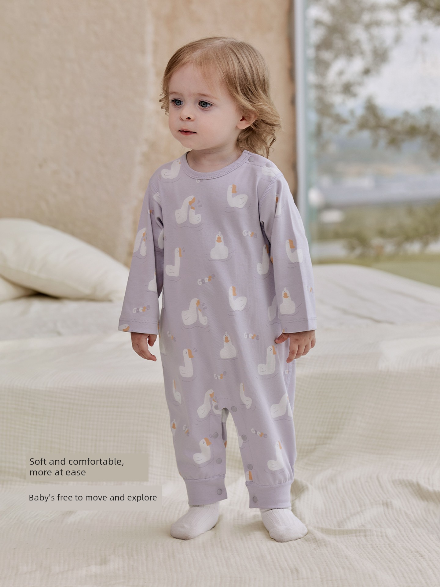 Baby Jumpsuit Pure Cotton Autumn Outfit for Boys, Spring and Autumn Outdoor Wear for Girls, All-Season Toddler Romper, 100-Day Baby Clothes — 2