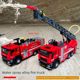 Simulated fire truck hydrating alloy car model children's toys 119 cloud ladder rescue sprinkler truck boy