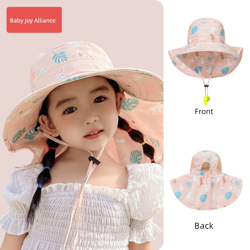 Children's Sun Protection Hat, Girls' Sun Hat, Boys' Sun Hat, Beach and Seaside Uv Protection Hat with Large Brim — 7