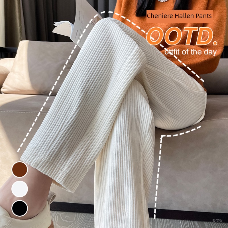white female Autumn and winter High waist 150cm corduroy trousers