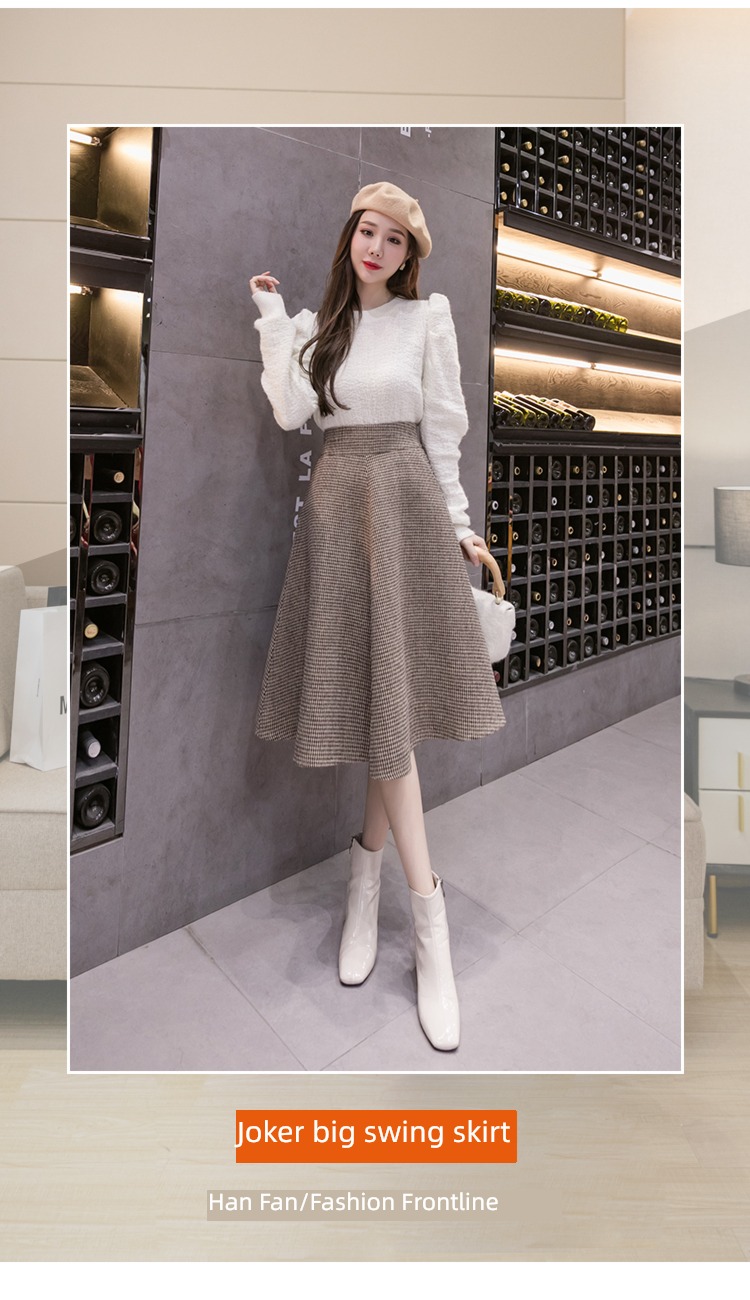 early autumn winter Big swing Wool Half body Women's wear Fluffy skirt