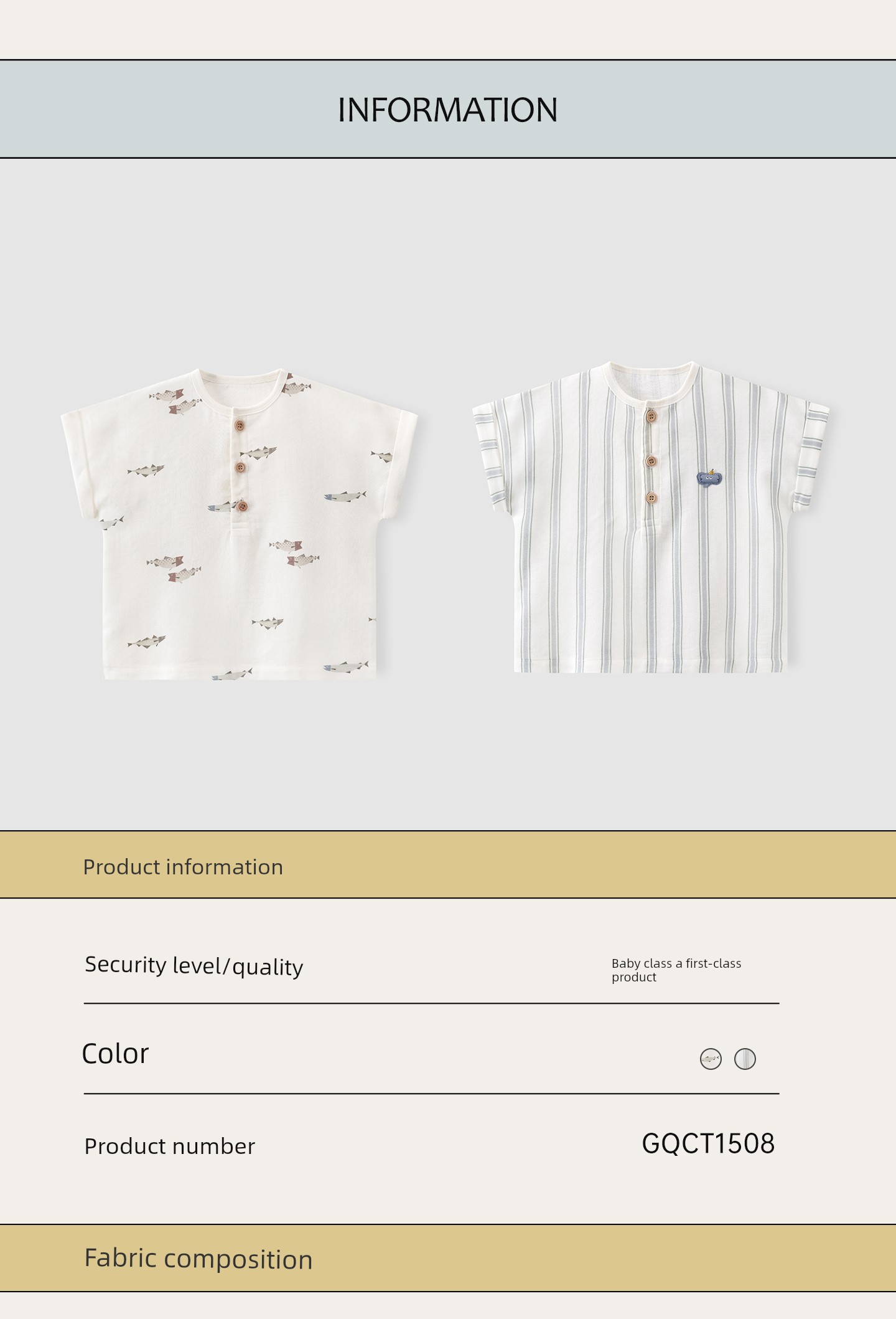 Guiqi Bear Baby Short Sleeve T-Shirt Top Summer Children's Casual Clothing Pure Cotton Thin Style Cute Outing Wear for Infants and Toddlers — 23
