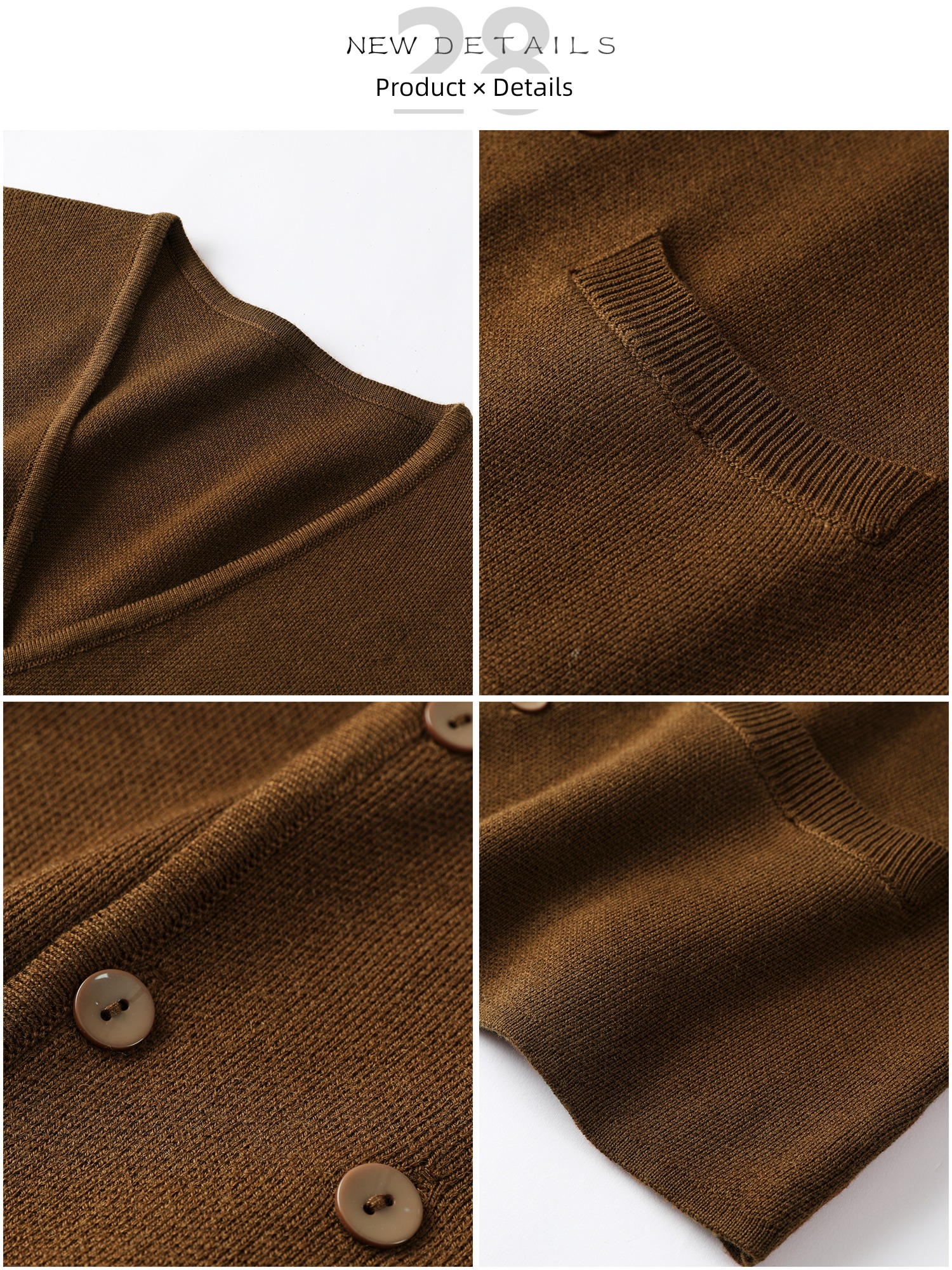 Mercerization double-breasted knitting Vest British style wool